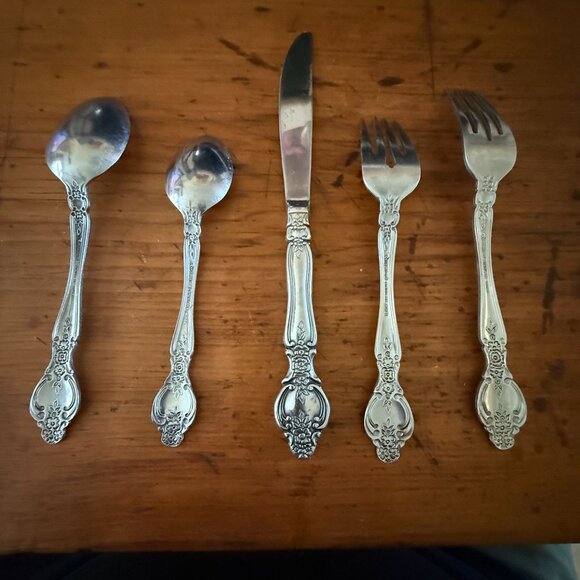 Rogers Stanley Roberts SRB199 Stainless Steel 5-Piece Floral Place Setting - Picture 2 of 2